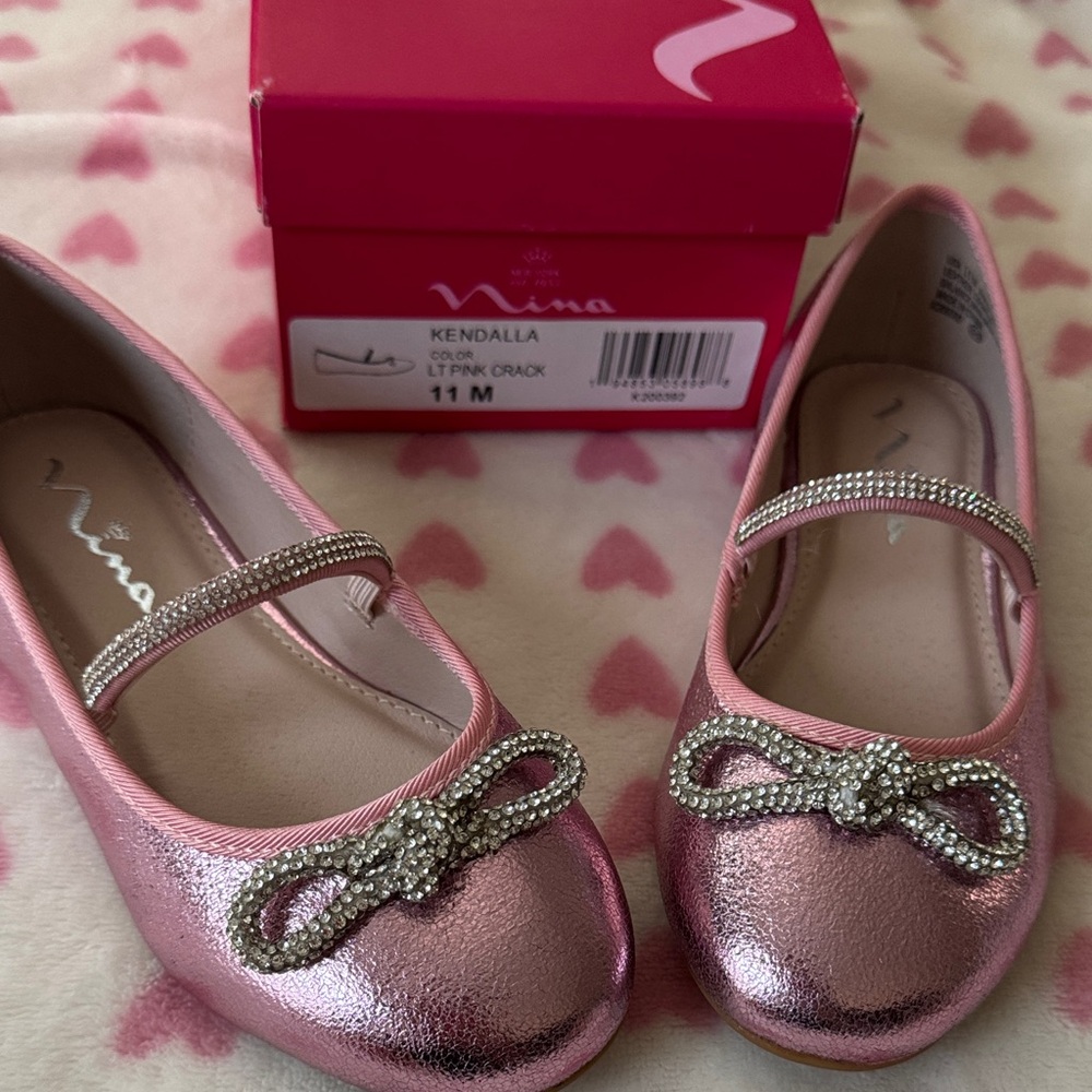 Nina Kids Metallic Pink Dress Shoes